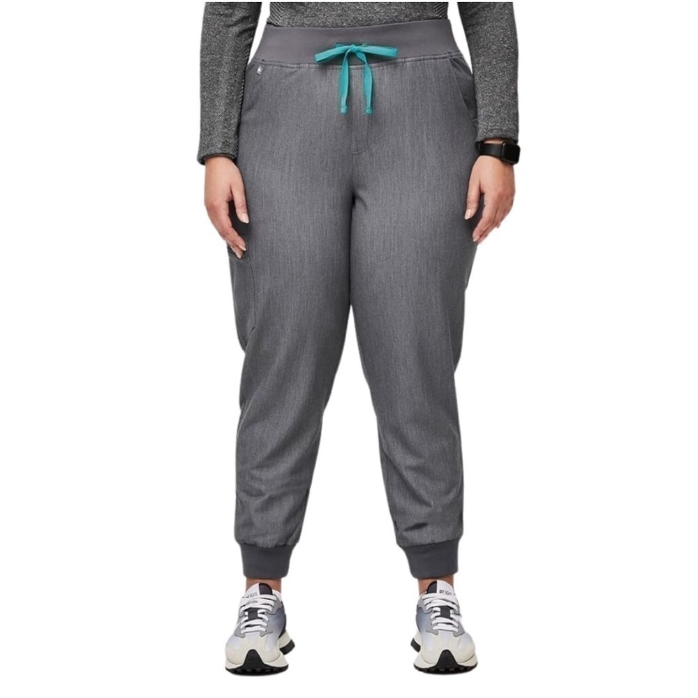 FIGS Zamora High Waisted Jogger Style Scrub Pants For Women in Graphite size XL